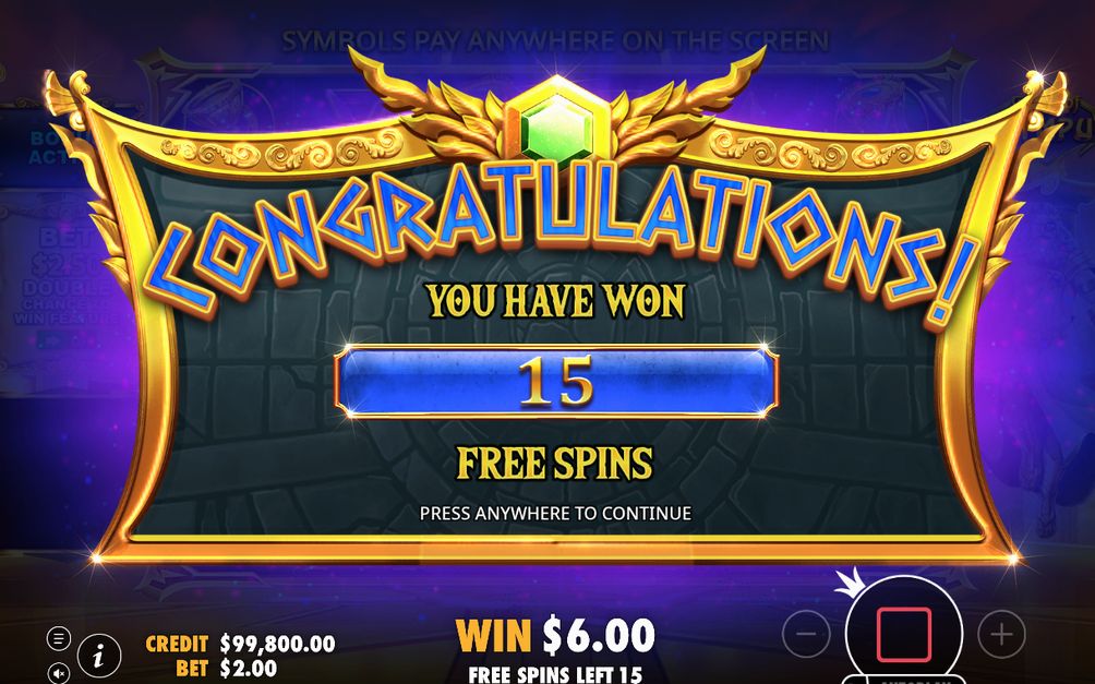 Free Spins-läge i Gates of Olympus